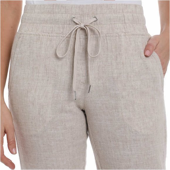 Briggs Linen Blend Jogger Pants Beige Large - Picture 4 of 4